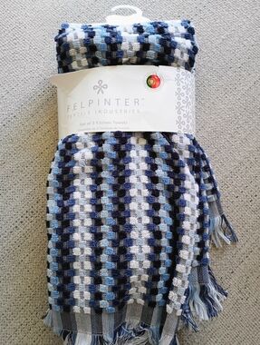 Blue Check Kitchen Towels - Set of 3